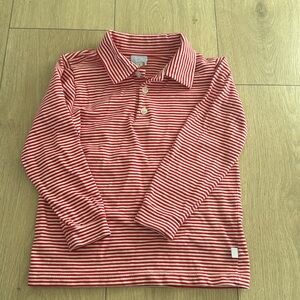Bell Bliss Long Sleeve Polo. Boys Size 3T. Red and White Stripe.